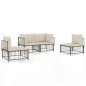 vidaXL 4-tlg. Garten-Lounge-Set mit Kissen Anthrazit Poly Rattan vidaXL 4-tlg. Garten-Lounge-Set mit Kissen Anthrazit Poly Rattan