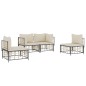 vidaXL 4-tlg. Garten-Lounge-Set mit Kissen Anthrazit Poly Rattan vidaXL 4-tlg. Garten-Lounge-Set mit Kissen Anthrazit Poly Rattan