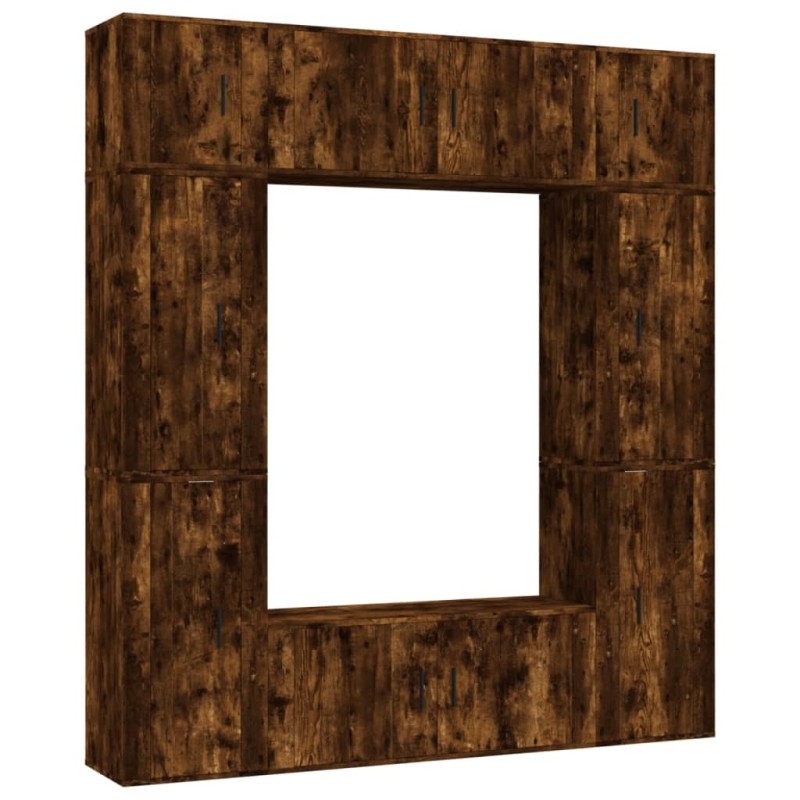vidaXL 8-tlg. TV-Schrank-Set Räuchereiche Holzwerkstoff vidaXL 8-tlg. TV-Schrank-Set Räuchereiche Holzwerkstoff