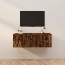 vidaXL TV-Wandschränke 2 Stk. Räuchereiche 57x34,5x40 cm