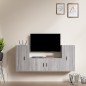 vidaXL 3-tlg. TV-Schrank-Set Grau Sonoma Holzwerkstoff vidaXL 3-tlg. TV-Schrank-Set Grau Sonoma Holzwerkstoff