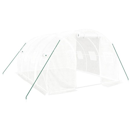 vidaXL Gewächshaus mit Stahlrahmen Weiß 12 m² 4x3x2 m