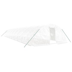 vidaXL Gewächshaus mit Stahlrahmen Weiß 90 m² 18x5x2,3 m