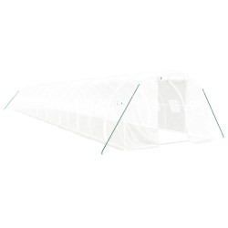 vidaXL Gewächshaus mit Stahlrahmen Weiß 54 m² 18x3x2 m