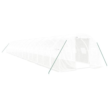 vidaXL Gewächshaus mit Stahlrahmen Weiß 54 m² 18x3x2 m
