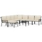 vidaXL 9-tlg. Garten-Lounge-Set mit Sandfarbigen Kissen Stahl vidaXL 9-tlg. Garten-Lounge-Set mit Sandfarbigen Kissen Stahl