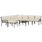 vidaXL 9-tlg. Garten-Lounge-Set mit Sandfarbigen Kissen Stahl vidaXL 9-tlg. Garten-Lounge-Set mit Sandfarbigen Kissen Stahl