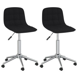 Esszimmerstühle 2 Stk. Drehbar Schwarz Stoff