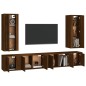 vidaXL 6-tlg. TV-Schrank-Set Braun Eichen-Optik Holzwerkstoff vidaXL 6-tlg. TV-Schrank-Set Braun Eichen-Optik Holzwerkstoff