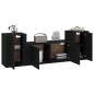 vidaXL 3-tlg. TV-Schrank-Set Schwarz Holzwerkstoff vidaXL 3-tlg. TV-Schrank-Set Schwarz Holzwerkstoff