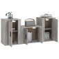 vidaXL 3-tlg. TV-Schrank-Set Grau Sonoma Holzwerkstoff vidaXL 3-tlg. TV-Schrank-Set Grau Sonoma Holzwerkstoff