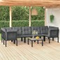 vidaXL 8-tlg. Garten-Lounge-Set Schwarz und Grau Poly Rattan vidaXL 8-tlg. Garten-Lounge-Set Schwarz und Grau Poly Rattan