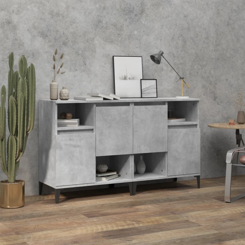 vidaXL Sideboards 2 Stk. Betongrau 60x35x70 cm Holzwerkstoff vidaXL Sideboards 2 Stk. Betongrau 60x35x70 cm Holzwerkstoff