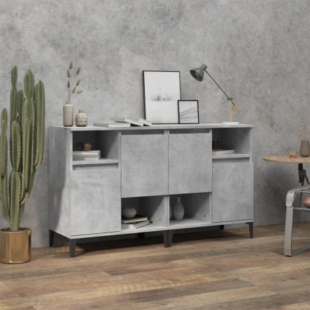 vidaXL Sideboards 2 Stk. Betongrau 60x35x70 cm Holzwerkstoff