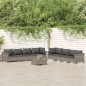 vidaXL 9-tlg. Garten-Lounge-Set mit Kissen Grau Poly Rattan vidaXL 9-tlg. Garten-Lounge-Set mit Kissen Grau Poly Rattan