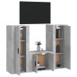 vidaXL 3-tlg. TV-Schrank-Set Betongrau Holzwerkstoff vidaXL 3-tlg. TV-Schrank-Set Betongrau Holzwerkstoff
