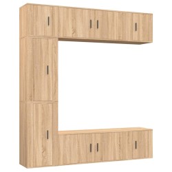 vidaXL 7-tlg. TV-Schrank-Set Sonoma-Eiche Holzwerkstoff