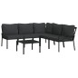 vidaXL 6-tlg. Garten-Lounge-Set mit Grauen Kissen Stahl vidaXL 6-tlg. Garten-Lounge-Set mit Grauen Kissen Stahl