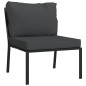 vidaXL 6-tlg. Garten-Lounge-Set mit Grauen Kissen Stahl vidaXL 6-tlg. Garten-Lounge-Set mit Grauen Kissen Stahl