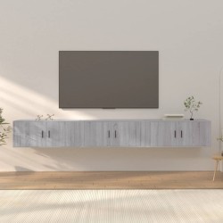 vidaXL TV-Wandschränke 3 Stk. Grau Sonoma 100x34,5x40 cm