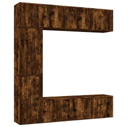 vidaXL 7-tlg. TV-Schrank-Set Räuchereiche Holzwerkstoff