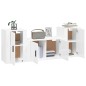 vidaXL 3-tlg. TV-Schrank-Set Hochglanz-Weiß Holzwerkstoff vidaXL 3-tlg. TV-Schrank-Set Hochglanz-Weiß Holzwerkstoff