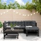 vidaXL 5-tlg. Garten-Lounge-Set mit Kissen Schwarz Massivholz vidaXL 5-tlg. Garten-Lounge-Set mit Kissen Schwarz Massivholz