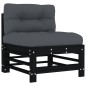 vidaXL 5-tlg. Garten-Lounge-Set mit Kissen Schwarz Massivholz vidaXL 5-tlg. Garten-Lounge-Set mit Kissen Schwarz Massivholz