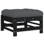 vidaXL 5-tlg. Garten-Lounge-Set mit Kissen Schwarz Massivholz vidaXL 5-tlg. Garten-Lounge-Set mit Kissen Schwarz Massivholz