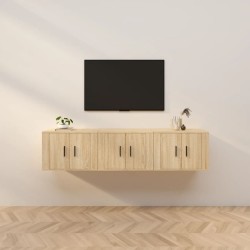 vidaXL TV-Wandschränke 3 Stk. Sonoma-Eiche 57x34,5x40 cm