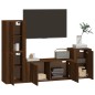vidaXL 4-tlg. TV-Schrank-Set Braun Eichen-Optik Holzwerkstoff vidaXL 4-tlg. TV-Schrank-Set Braun Eichen-Optik Holzwerkstoff
