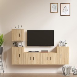 vidaXL 5-tlg. TV-Schrank-Set Sonoma-Eiche Holzwerkstoff