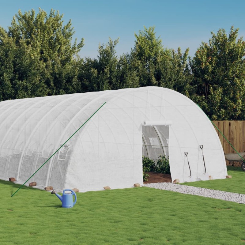 vidaXL Gewächshaus mit Stahlrahmen Weiß 132 m² 22x6x2,85 m vidaXL Gewächshaus mit Stahlrahmen Weiß 132 m² 22x6x2,85 m