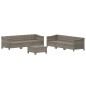 vidaXL 7-tlg. Garten-Lounge-Set mit Kissen Grau Poly Rattan