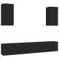 vidaXL 6-tlg. TV-Schrank-Set Schwarz Holzwerkstoff vidaXL 6-tlg. TV-Schrank-Set Schwarz Holzwerkstoff
