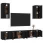 vidaXL 6-tlg. TV-Schrank-Set Schwarz Holzwerkstoff vidaXL 6-tlg. TV-Schrank-Set Schwarz Holzwerkstoff