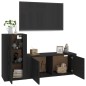 vidaXL 2-tlg. TV-Schrank-Set Schwarz Holzwerkstoff vidaXL 2-tlg. TV-Schrank-Set Schwarz Holzwerkstoff