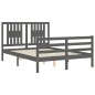 vidaXL Massivholzbett mit Kopfteil Grau 140x200 cm vidaXL Massivholzbett mit Kopfteil Grau 140x200 cm