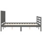 vidaXL Massivholzbett mit Kopfteil Grau 140x200 cm vidaXL Massivholzbett mit Kopfteil Grau 140x200 cm