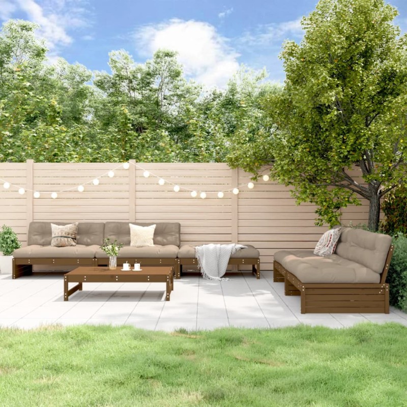 vidaXL 6-tlg. Garten-Lounge-Set mit Kissen Honigbraun Massivholz vidaXL 6-tlg. Garten-Lounge-Set mit Kissen Honigbraun Massivholz