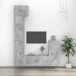 vidaXL 5-tlg. TV-Schrank-Set Betongrau Holzwerkstoff