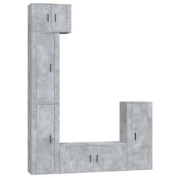 vidaXL 5-tlg. TV-Schrank-Set Betongrau Holzwerkstoff