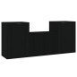vidaXL 3-tlg. TV-Schrank-Set Schwarz Holzwerkstoff vidaXL 3-tlg. TV-Schrank-Set Schwarz Holzwerkstoff
