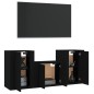 vidaXL 3-tlg. TV-Schrank-Set Schwarz Holzwerkstoff vidaXL 3-tlg. TV-Schrank-Set Schwarz Holzwerkstoff