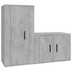 vidaXL 2-tlg. TV-Schrank-Set Betongrau Holzwerkstoff