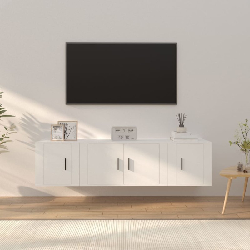 vidaXL 3-tlg. TV-Schrank-Set Weiß Holzwerkstoff vidaXL 3-tlg. TV-Schrank-Set Weiß Holzwerkstoff