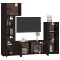 vidaXL 5-tlg. TV-Schrank-Set Schwarz Holzwerkstoff vidaXL 5-tlg. TV-Schrank-Set Schwarz Holzwerkstoff