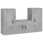 vidaXL 3-tlg. TV-Schrank-Set Betongrau Holzwerkstoff