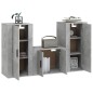 vidaXL 3-tlg. TV-Schrank-Set Betongrau Holzwerkstoff