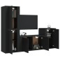 vidaXL 4-tlg. TV-Schrank-Set Schwarz Holzwerkstoff vidaXL 4-tlg. TV-Schrank-Set Schwarz Holzwerkstoff
